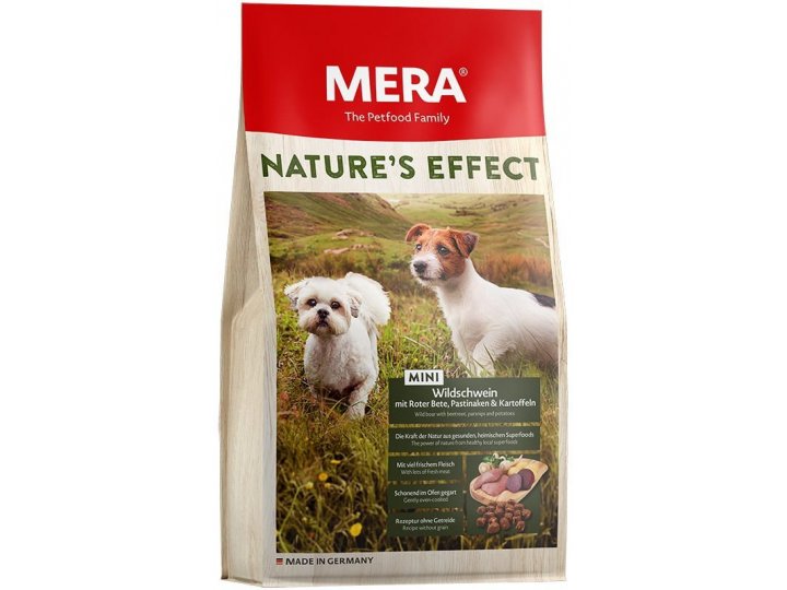 Сухой корм MERA NATURES EFFECT MINI WILDSCHWEIN&KARTOFFEL для взрослых собак малых пород, запеченный с кабаном, свеклой, пастернаком и картофелем 3 кг