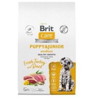 Сухой корм BRIT CARE PUPPY & JUNIOR MEDIUM HEALTHY GROWTH TURKEY DUCK  Брит для Щенков Средних пород Индейка Утка 12 кг