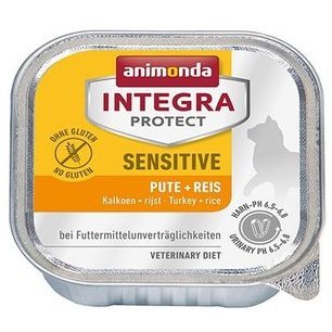 ANIMONDA INTEGRA PROTECT SENSITIVE Ветеринарный влажный корм (консервы) Анимонда c индейкой и рисом для взрослых кошек при Пищевой Аллергии Индейка рис (цена за упаковку) 100 гр х 16 шт