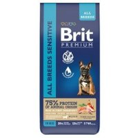 Сухой корм BRIT PREMIUM ALL BREEDS SENSITIVE TURKEY & SALMON   Брит Премиум для взрослых собак всех пород с Чувствительным пищеварением Индейка Лосось 15 кг