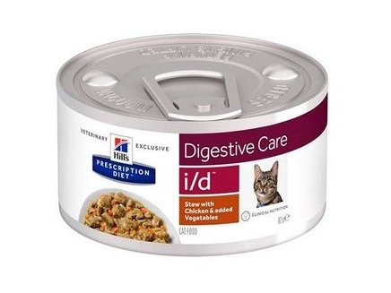 HILLS PRESCRIPTION DIET I\D DIGESTIVE CARE Лечебные консервы Хиллс для кошек при Заболеваниях ЖКТ Курица овощи (цена за упаковку) 82 гр х 24 шт