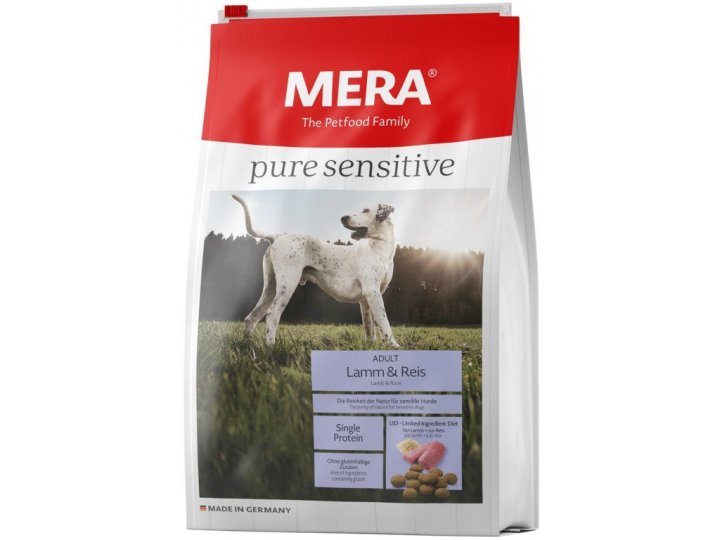 Сухой корм MERA PURE SENSITIVE ADULT LAMM&REIS для взрослых собак, с ягненком и рисом 12,5 кг