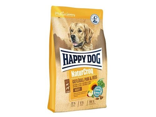 Сухой корм для собак HAPPY DOG NATURCROQ ADULT GEFLUGEL PUR & REIS  Хэппи Дог НатурКрок Птица с рисом 4 кг
