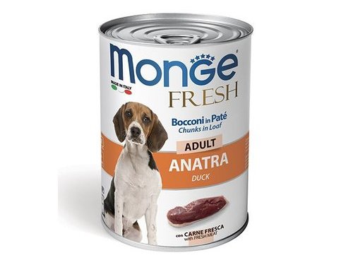 MONGE DOG FRESH ADULT CHUNKS IN LOAF DUCK Влажный корм Консервы Монж для взрослых собак Мясной рулет с Уткой (цена за упаковку) 400 гр х 24 шт