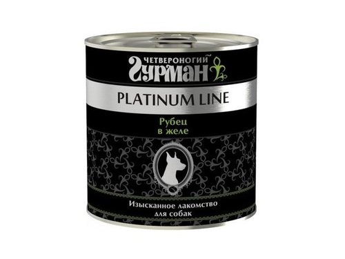ЧЕТВЕРОНОГИЙ ГУРМАН PLATINUM LINE Консервы Платиновая линия для собак Рубец говяжий в желе (цена за упаковку) 525 гр х 6 шт