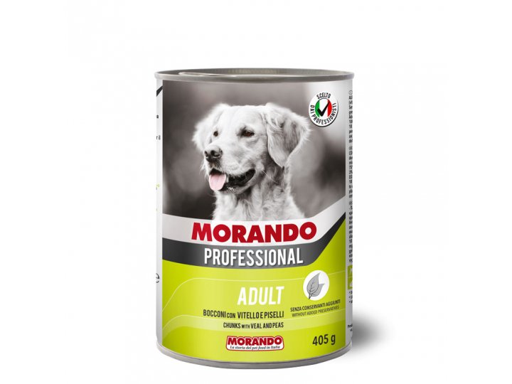 Консервы Morando  Professional влажный корм  для собак с кусочками телятины и горохом, 405 гр х 24 шт / цена за упаковку /