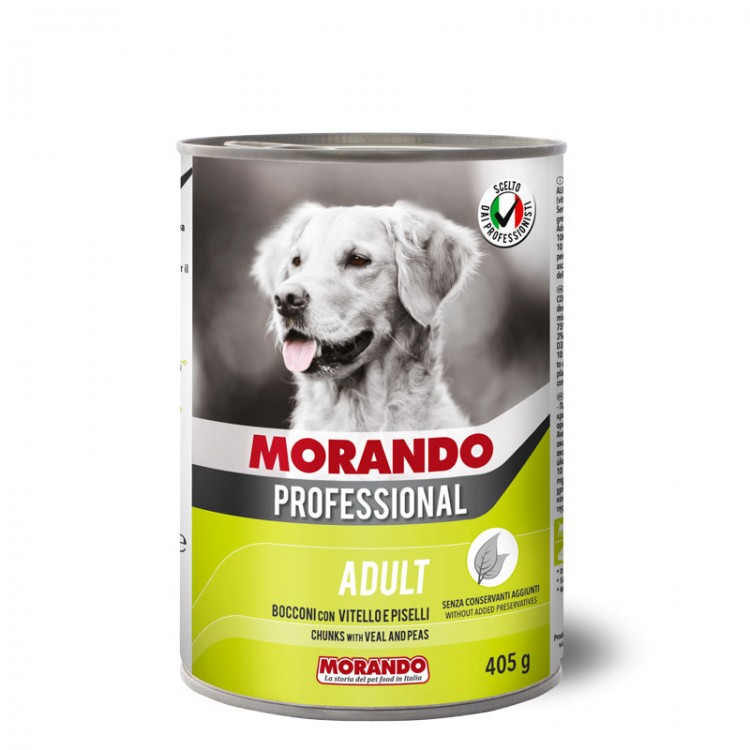 Консервы Morando  Professional влажный корм  для собак с кусочками телятины и горохом, 405 гр х 24 шт / цена за упаковку /