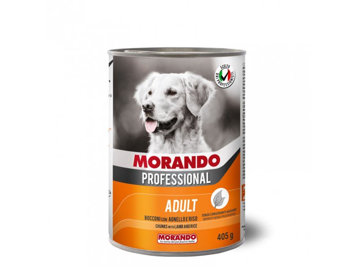 Консервы Morando Professional влажный корм  для собак с кусочками ягненка и рисом, 405 гр х 24 шт / цена за упаковку /