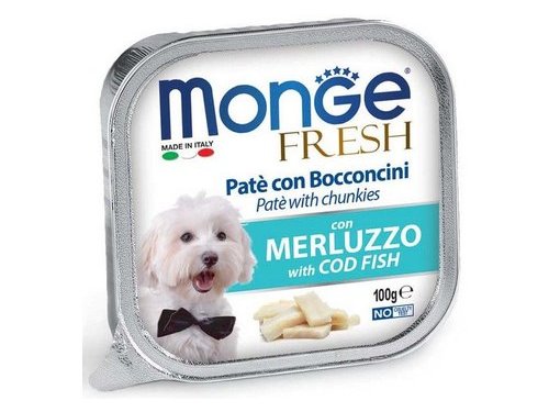 MONGE DOG FRESH COD FISH Влажный корм Консервы Монж Фреш для взрослых собак Треска (цена за упаковку) 100 гр х 32 шт