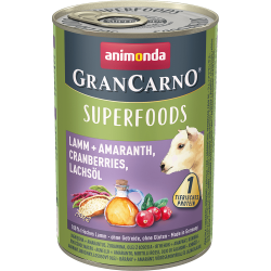 ANIMONDA GRANCARNO SUPERFOODS LAMM + AMARANTH Консервы Анимонда для взрослых собак с Ягненком + амарант клюква лососевое масло (цена за упаковку) 400 гр х 6 шт