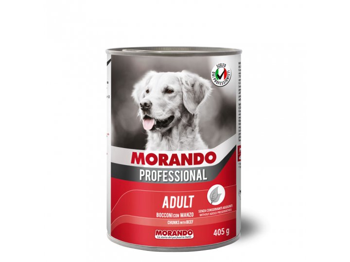 Консервы Morando Professional влажный корм  для собак с кусочками говядины, 405 гр х 24 шт / цена за упаковку /