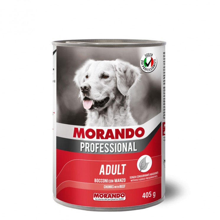 Консервы Morando Professional влажный корм  для собак с кусочками говядины, 405 гр х 24 шт / цена за упаковку /