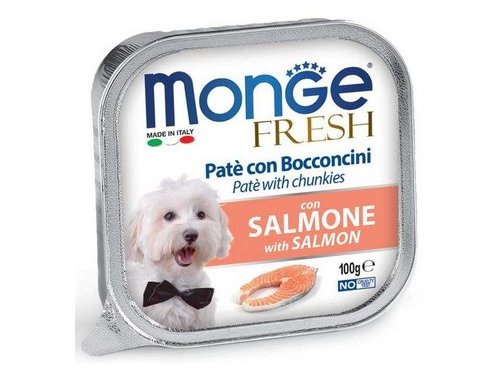 MONGE DOG FRESH SALMON Влажный корм Консервы Монж Фреш для взрослых собак Лосось (цена за упаковку) 100 гр х 32 шт