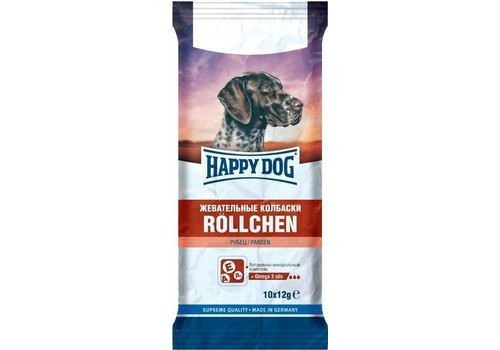Лакомство для собак HAPPY DOG ROLLCHEN  Жевательные Колбаски с Рубцом 120 гр