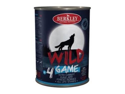 Консервы BERKLEY WILD №4  Беркли для собак всех возрастов Дичь с Морковью, Капустой и Лесными Ягодами (цена за упаковку) 400 гр х 6 шт