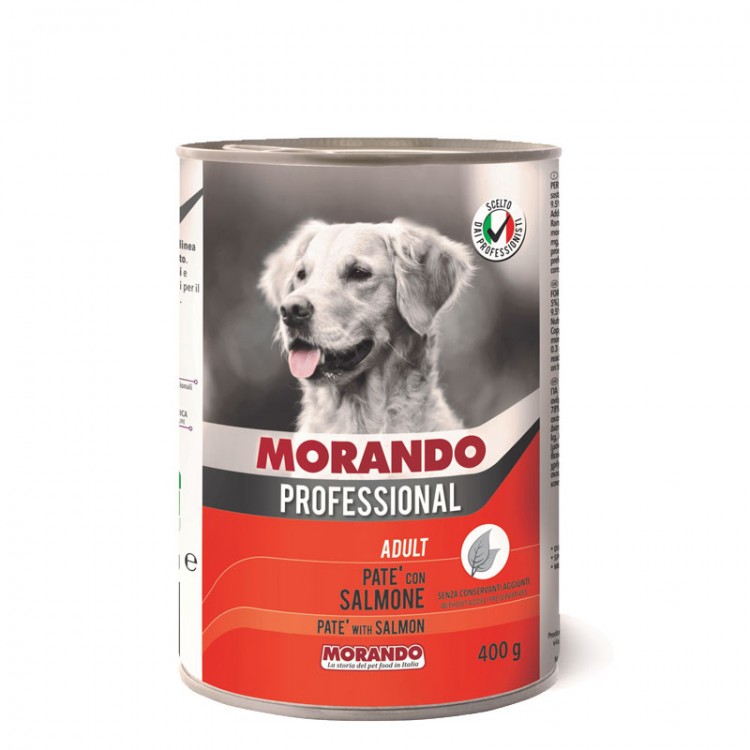 Консервы Morando Professional влажный корм для собак паштет с лососем, 400 гр х 24 шт / цена за упаковку /