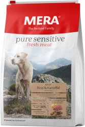 Сухой корм MERA PURE SENSITIVE ADULT FRESH MEAT RIND&KARTOFFEL для взрослых собак, с говядиной и картофелем 12,5 кг