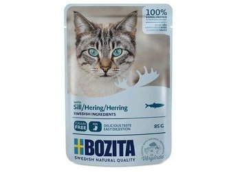 Влажный корм BOZITA HERRING Паучи Бозита для взрослых кошек кусочки в соусе Сельдь (цена за упаковку) 85 гр х 12 шт
